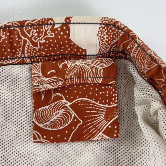 American Eagle Swim Trunks Men’s Brown Pattern Board Shorts Tropical Beach Sz.M - Picture 6 of 9